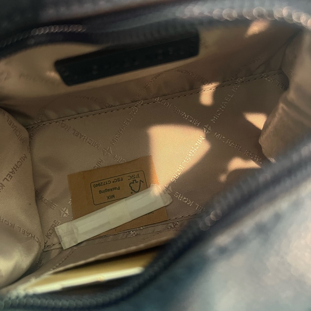 Michael Kors Hamilton Snake embossed Leather Satchel Crossbody bag Navy … - Picture 7 of 10